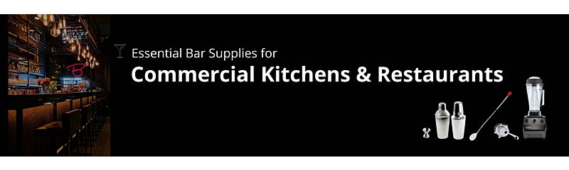 Several essential bar supplies for commercial kitchens