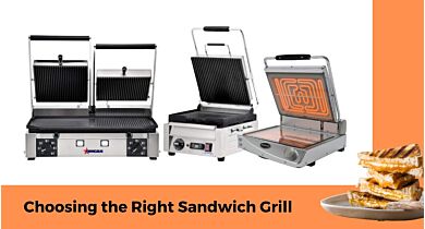 A row of commercial sandwich grills