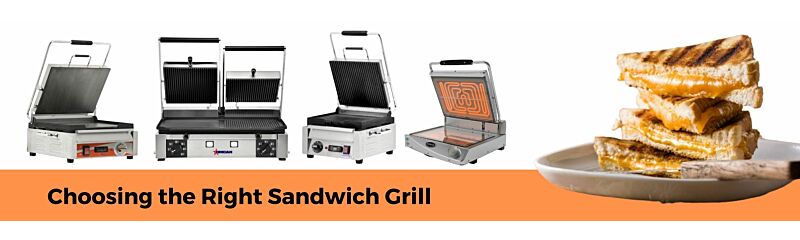 A row of commercial sandwich grills