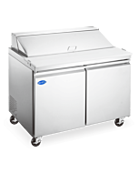 Zanduco 47" Refrigerated Prep Table with 2-Doors and 268L Capacity - 110V, 1/4 HP
