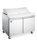 Zanduco 60" Refrigerated Prep Table with 2-Doors and 428L Capacity - 110V, 1/4 HP