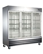 Zanduco 81" Three Glass Door Merchandiser Refrigerator - Stainless Steel