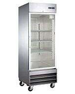 Zanduco 29" Stainless Steel Glass Door Merchandiser Refrigerator - 1 Door