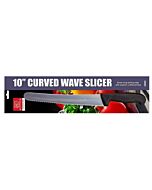 Omcan 10" Curved Slicer Knife with Waved Edge, Retail Pack