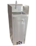 Zanduco Pedestal Sink with 16"   X 14"   X 6"   Bowl, Side Splashes, Foot Valve, And Faucet