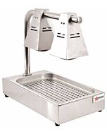 Omcan Commercial Fry Dump Holding Station Portable Electric Food Warmer 2 Bulbs Freestanding with Tray – 550W, 110V