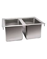 Zanduco Drop In Sink 2-Tub 10" X 14" X 10" Flat Top