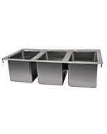 Zanduco Drop In Sink 3-Tub 10" X 14" X 10" Flat Top