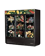 True GDM-69FC-HC-LD Three Glass Sliding Door Floral Cooler - 69 cu. ft.