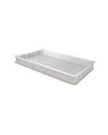Trento 15.7" x 23.6" Polypropylene Pasta Dough Tray with Perforated Base and Side - White