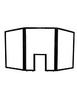 Omcan Countertop Screen W 6'8" X H 3' Clear Polycarbonate with Window Cut out