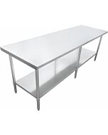 Zanduco Stainless Steel Worktable 30" X 84" with undershelf - Standard
