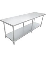 Zanduco Stainless Steel Worktable 30" X 96" with undershelf - Standard