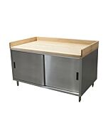 BK Resources CMBT-3648S 36" X 48" Maple Bakers Top Cabinet Base with Sliding Door Chef Table