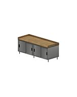 BK Resources CMBT-3696S 36" X 96" Maple Bakers Top Cabinet Base with Sliding Door Chef Table