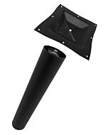 Omcan 4" Dia Black Column with Square Top Spider for Standard Height Table 1.5mm Thickness
