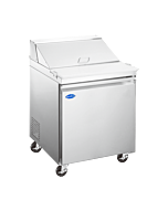 Zanduco 28" Mega Refrigerated Prep Table with 1 Door and 7 cu.ft. Capacity - 115V, 1/5HP