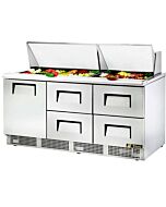 True TFP-72-30M-D-4 72" One Door/Four Drawer Sandwich/Salad Prep