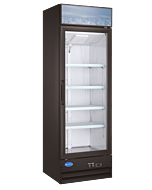 Zanduco 26" Single Glass Door 14 cu. ft. Merchandiser Refrigerator - Black