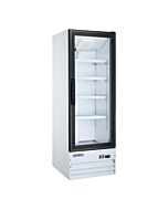 Aurora 22" White Single Glass Door Reach-In Merchandiser Refrigerator with 240L Capacity - 120V, 186W