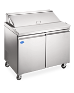 Zanduco 36" Refrigerated Prep-Table with 2-Doors and 258L Capacity - 115V, 3/7 HP