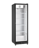Zanduco 26" Black Refrigerator Single Glass Door Merchandiser with LED and 450L Capacity - 115V, 350W