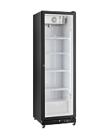 Zanduco 24" Black Refrigerator Single Glass Door Merchandiser with LED and 380L Capacity - 115V, 220W