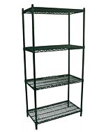 Zanduco 18" Depth Heavy Duty Commercial Epoxy Shelf Set - Shelves & Posts with Levelers