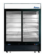 Atosa MCF8727GR 54" Bottom Mount Two Glass Door Reach In Merchandiser Refrigerator - Sliding Door