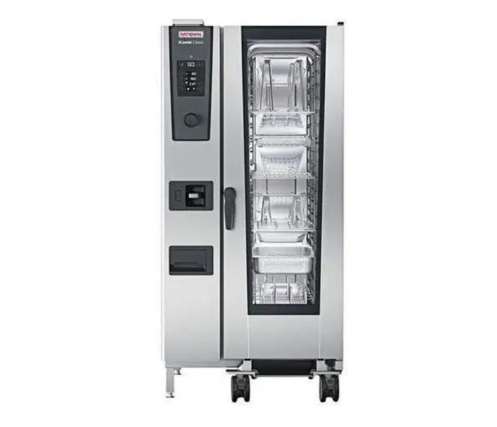 Rational CF2GRRA.0000277 iCombi Classic Single 20-Half Size Natural Gas Combi Oven with Manual Controls - 120V - CA