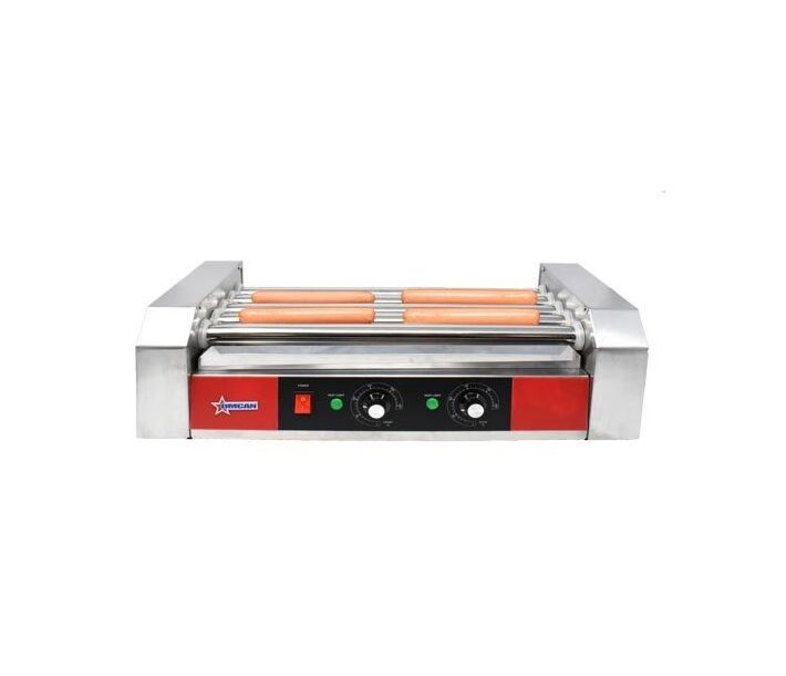 Omcan Scratch and Dent Hotdog Roller with 7 Rollers - Without Sneeze Guard - CA