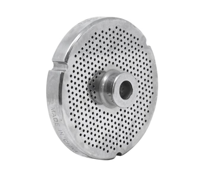 Omcan Stainless Steel #32 machine plate with hub 2mm (5/64") - Three notches / round - USA