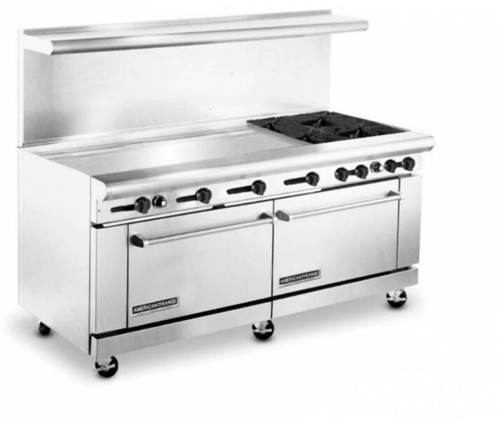 American Range AR-48G-4B 72" Heavy Duty Gas Range with 48" Griddle - 278,000 BTU - USA