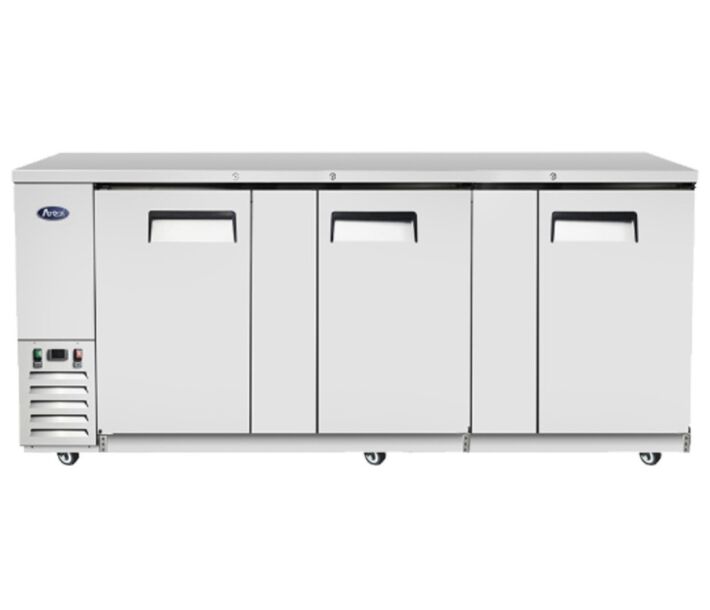 Atosa MBB90GR 90" Solid Three Door Back Bar Refrigerator - CA