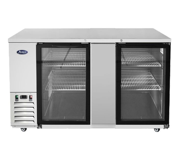 Atosa MBB69G-GR 68" Glass Two Door Back Bar Refrigerator - CA