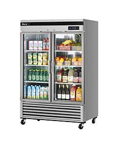 Turbo Air TSR-23GSD-N6 Super Deluxe 27" Bottom Mounted Glass Door Reach-In Refrigerator with LED Lighting