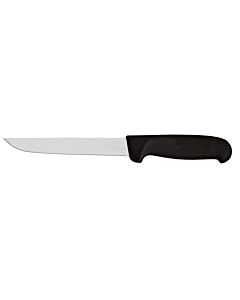 Omcan 6" Straight Boning Knife with Super Fiber Handle - Black