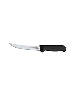 Omcan 6" Curved Boning Knife, Black with Super Fiber Black Handle