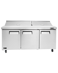 EFI CSDR3-72VC 72" 3 Door Refrigerated Sandwich/Salad Prep Table, 21.1 Cu. Ft.