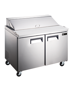EFI CSDR2-48VCX 48" X-Line Two Door Refrigerated Sandwich Prep Table, 9.5 Cu. Ft.