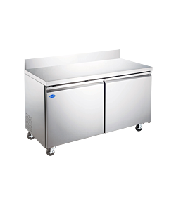 Zanduco 60" Two Door Worktop Freezer with Backsplash with 425L Capacity - 345W, 115V