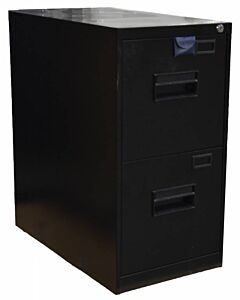 Omcan Black Legal Vertical File Cabinet with Two Drawers