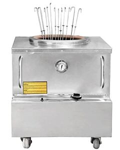 Zanduco 28" x 30" Stainless Steel Natural Gas Tandoor Clay Oven – 48,000 BTU