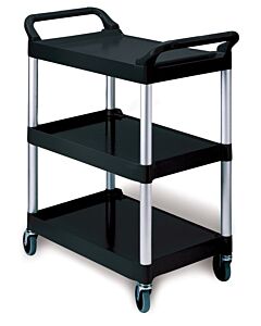 Rubbermaid RCP‐3424‐88‐BLA Service Utility Cart with 4" Swivel Casters, 200 lb. Capacity - Black