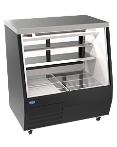 Zanduco 50" Black Square Glass Refrigerated Double-Duty Deli Case - 115V, 518W