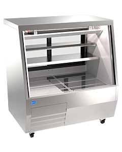Zanduco 50" Stainless Steel Square Glass Refrigerated Double-Duty Deli Case - 115V, 518W