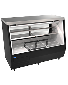 Zanduco 71" Black Square Glass Refrigerated Double-Duty Deli Case - 115V, 816W