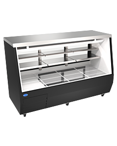 Zanduco 84" Black Square Glass Refrigerated Double-Duty Deli Case - 115V, 1100W