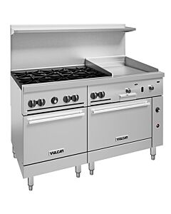 Vulcan 60SC-6B24GTN Endurance Series 60" Range with 1 Standard and 1 Convection oven, 6 Burners and 24" Thermostatic Griddle - Natural Gas