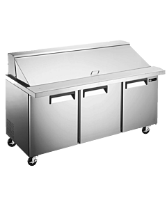 EFI X-Line CMDR3-72VCX 70" Three Door Refrigerated Mega Top Prep Table, 15.5 cu.ft. - 115V, 1/2 HP